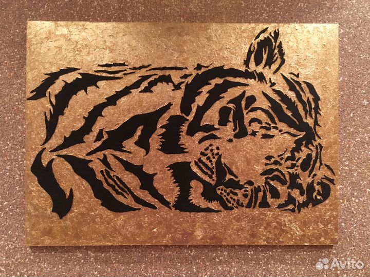 «Спящий тигр» картина/поталь живопись на заказ