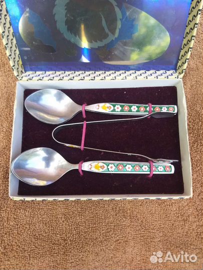 Набор чайных ложек, эмаль, нержавейка, СССР