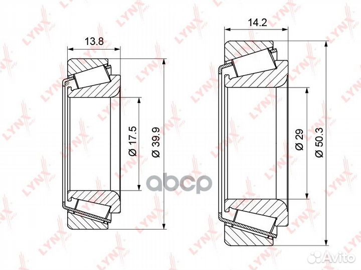Подшипник ступицы колеса к-т 2шт. зад прав/лев