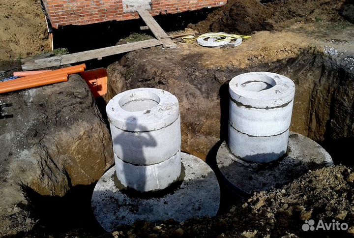 Септик из бетонных колец под ключ с установкой