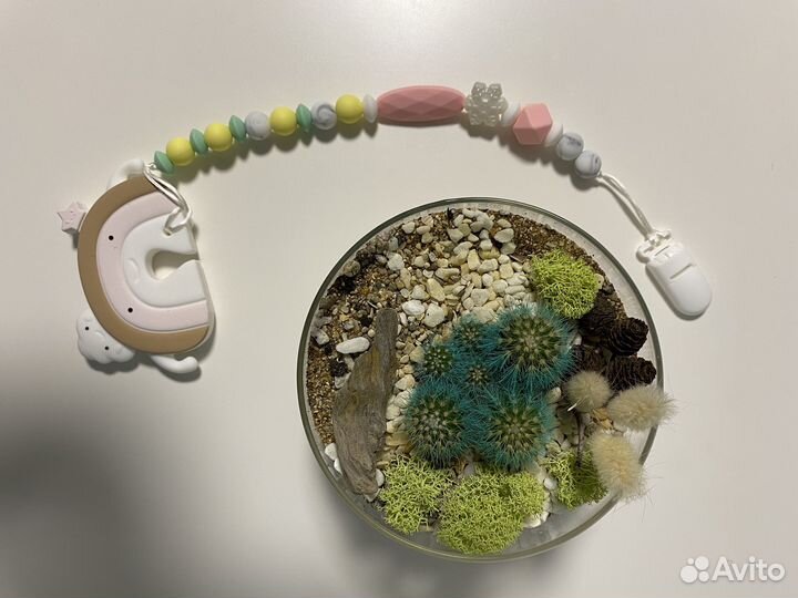 Силиконовый держатель для пустышки + грызунок