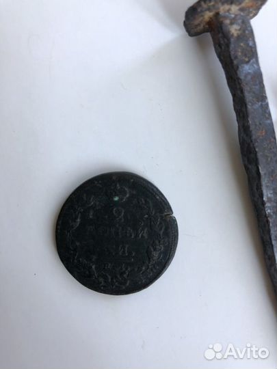 Древняя монета 2 копейки Александра 1-го 1814 года