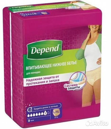 Впитывающее нижнее белье для женщин Depend