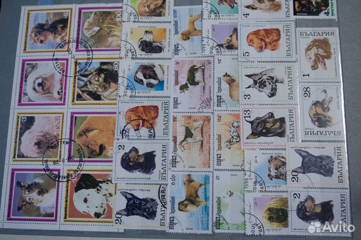 Марки гашеные в альбоме разных стран и тематик