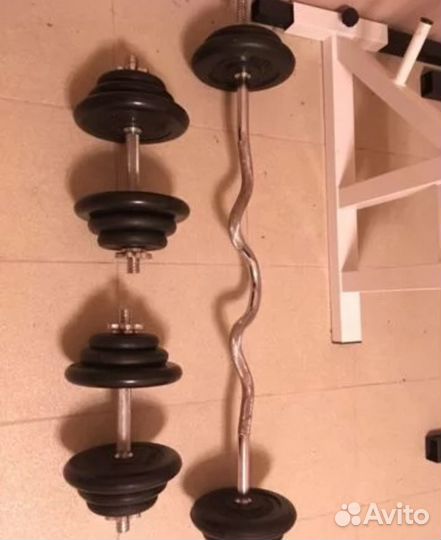 Гантели и гриф змеевик