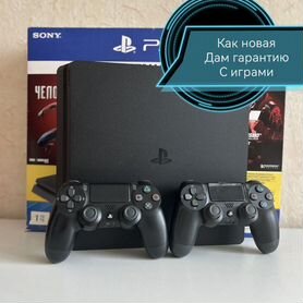 Sony PS4 Slim 1tb +60 игр +2 Геймпада