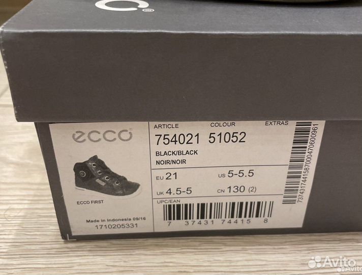 Ботинки ecco 21