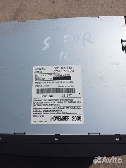 Магнитола Subaru Forester 2008-2012 USA