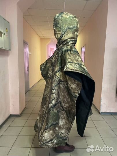 Дождевик мужской с капюшоном военный камуфляжный