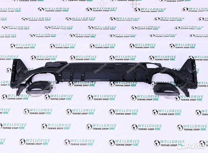 Диффузор BMW 3 G20 G21 рест M340 с насадками