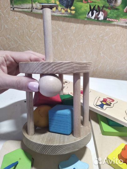 Сортеры деревянные, пазлы