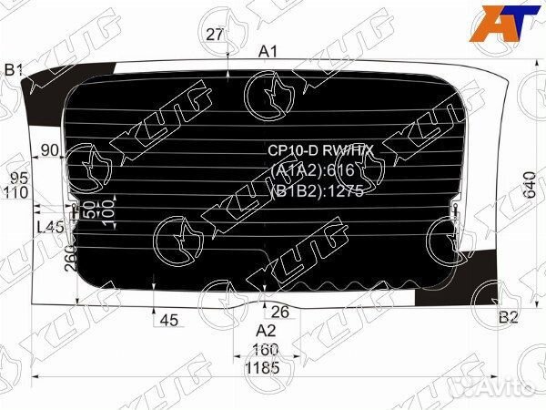Стекло заднее toyota yaris verso