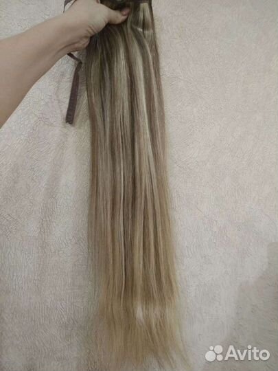 Хвост шиньон натуральные волосы 55 см