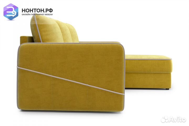 Диван угловой дельфин Энерджи горчичный