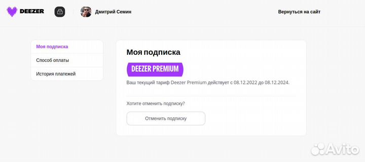 Deezer Premium / 12 месяцев