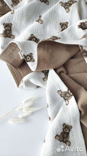 Плед из 4х слоёв муслина 90*120
