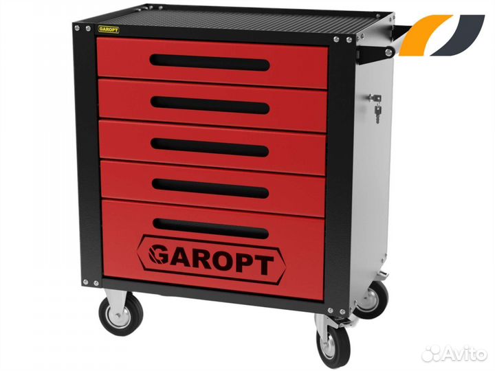 Тележка для автосервиса, 5 ящиков, с замком