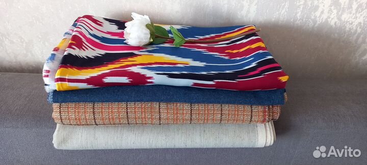 Отрезы ткани атлас, хлопок, шерсть (винтаж) СССР