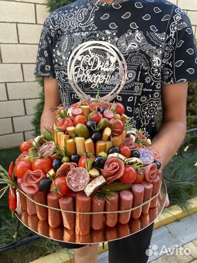 Бенто торт из закусок /Мужской букет