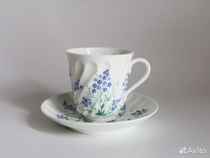 Фарфоровая кофейная пара, чашка с блюдцем. лфз