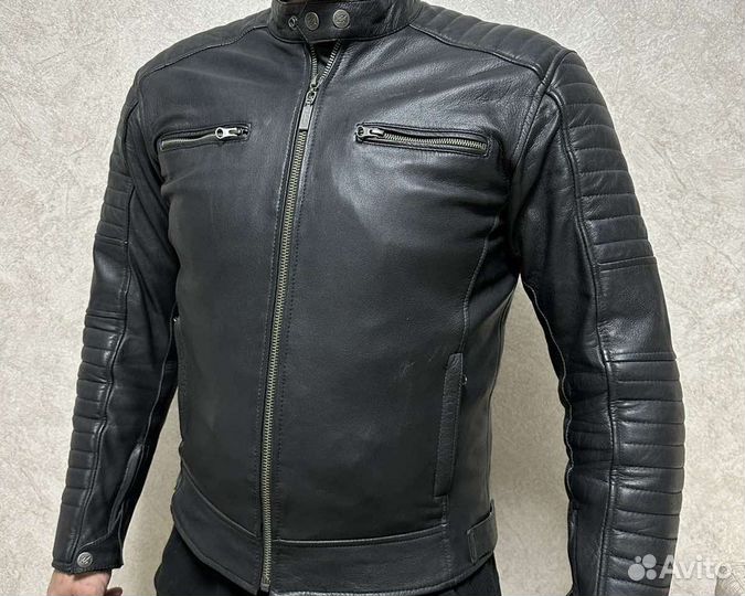 Мотокуртка кожаная мужская