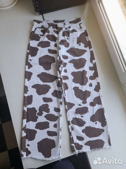 Джинсы принт корова Shein новые р. М