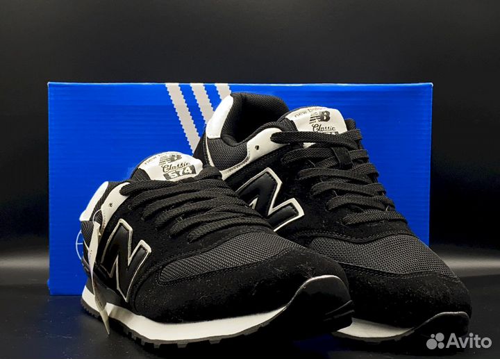 Черные мужские кроссовки New Balance 574, размеры