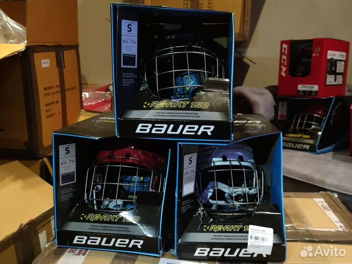 Шлем хоккейный Bauer Re-Akt 150 combo Sr S синий