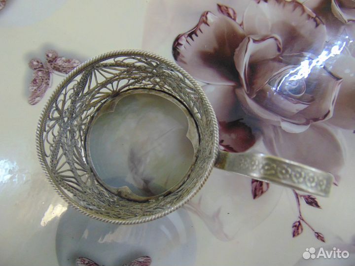 Подстаканник мельхиоровые, скань