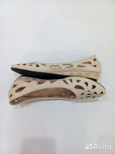 Балетки ажурные с блёстками 39 размер