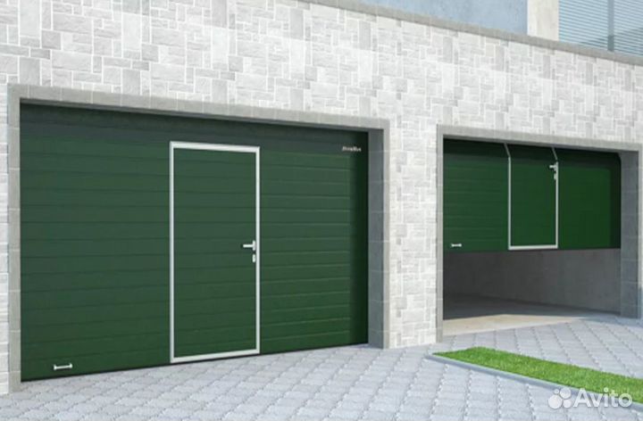Ворота гаражные с калиткой 3640*3745