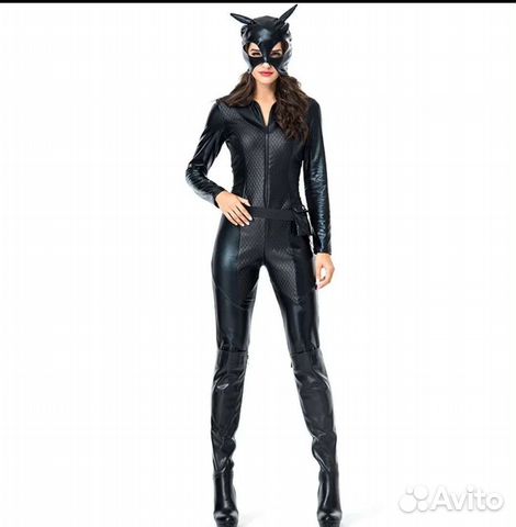 Новый Костюм женщины кошки (маска с комбинезоном)