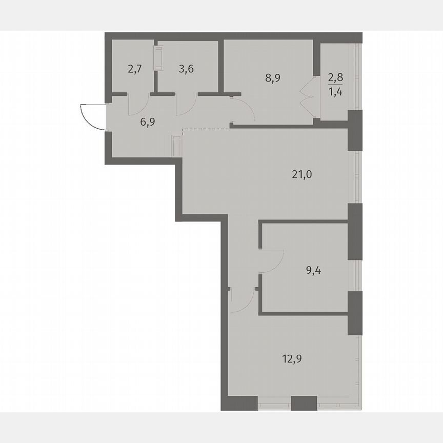 3-к. квартира, 67 м², 3/12 эт.