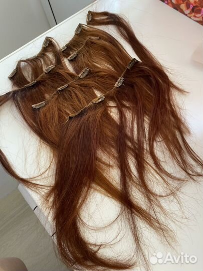 Волосы натуральные на заколках
