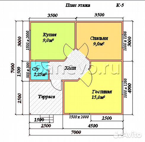 Каркасный дом 6x7м Тундра 56