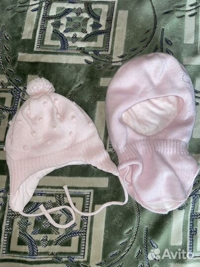 Шапки для девочки пакетом 46-48 9мес 1,6
