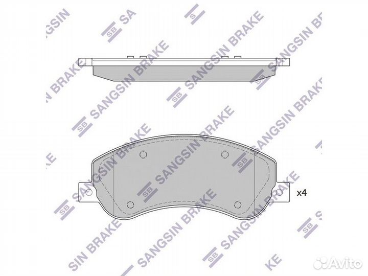 Колодки тормозные передние Sangsin brake SP1675A