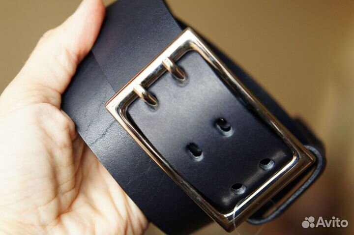 Ремень мужской джинсовый кожаный. Арт:42сСар