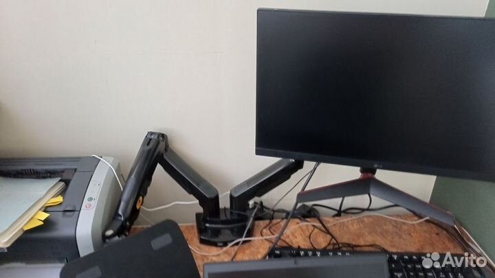 Кронштейн для 2 мониторов + подставка под ноутбук