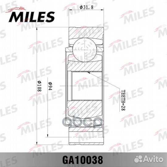 ШРУС внутренний VW T5 1.9TD-2.0 03- (GKN 304839