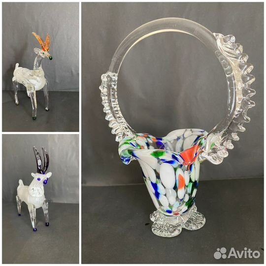 Фигурки из цветного стекла