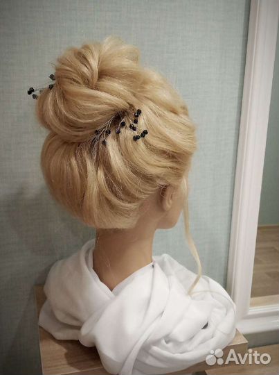 Манекен-голова. Натуральные волосы. Парикмахерск