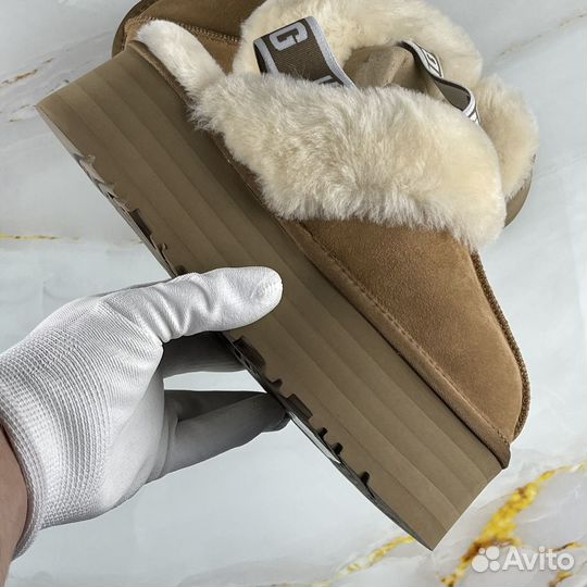 Угги женские Ugg Funkette Suede Platform Chestnut