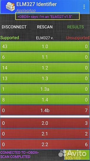 Авто сканер ELM327 v 1.5 OBD2 на pic18f25k80 BT