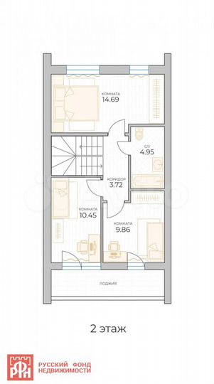 Таунхаус 95 м² на участке 1 сот.