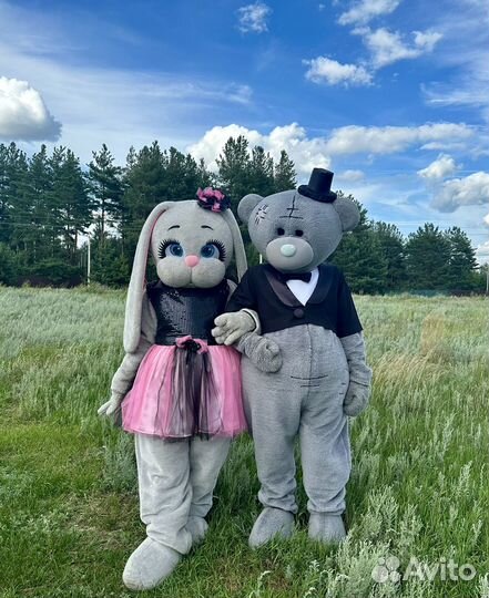 Ростовая кукла Зайка, Мишка Тедди, аниматор