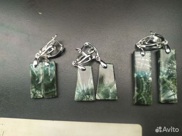 Серьги с серафинитом