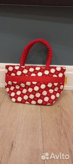Сумка Красная в горошек белый