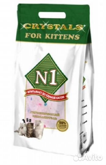 N1 Силикагелевый наполнитель для котят 5л (Crystal