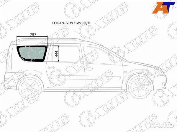 Стекло кузова боковое (не опускное) LADA largus cr
